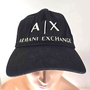 Armani Exchange Adult Unisex Black Logo Cap Adjustable